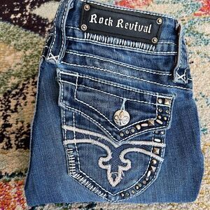 Rock Revival Jen Rhinestone Stud Bootcut Jeans